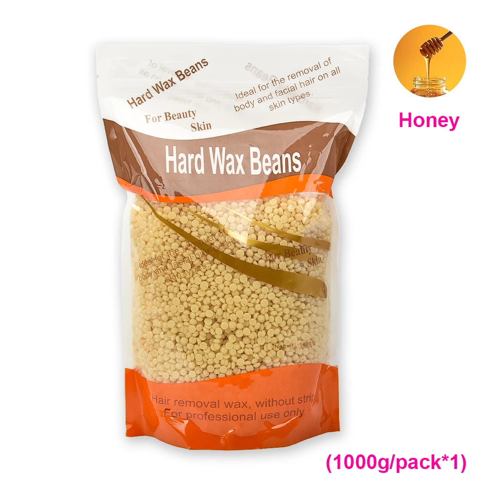 1000g Hard Wax Beans Hot Film Depilatory Wax Beads Full Body Hair Removal Wax for Wax Heater Machine Beauty Tools