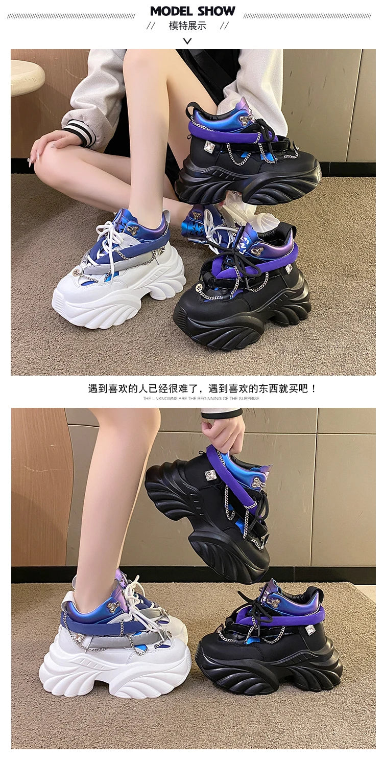 Lovely Kawaii Women sneakers wedge casual shoes woman sneakers women running shoes woman lace-up female sneakers Loafers Shoes