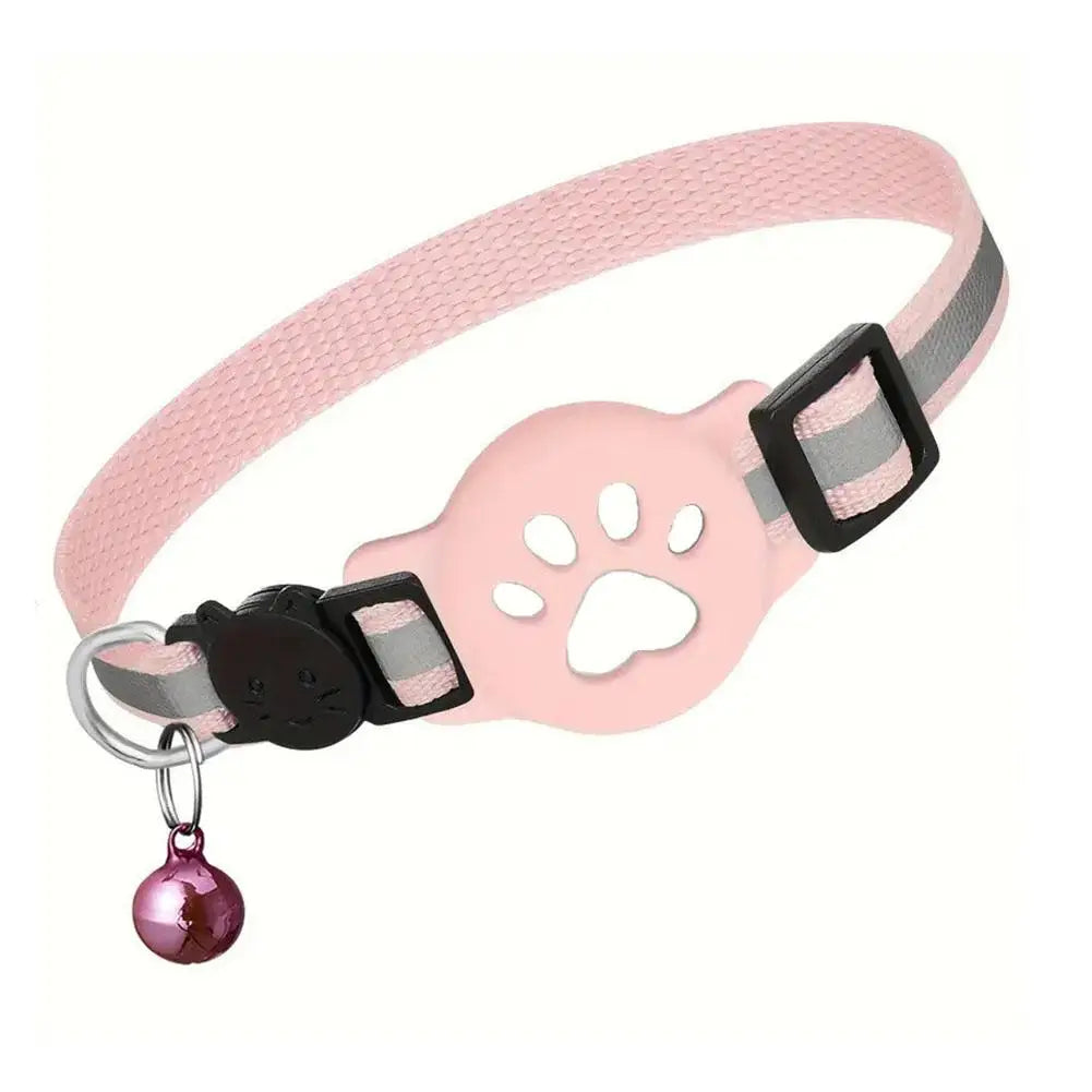GPS Cat Collar with Reflective Strap, Mini Real Time Pet Location Device, Waterproof Anti Lost Finder for Outdoor Kitten S7X8
