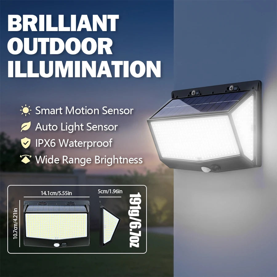 Outdoor 100 LED/468 LED Solar Light Motion Sensor Waterproof Solar Light Solar Power Garden Corridor Decoration Emergency Light