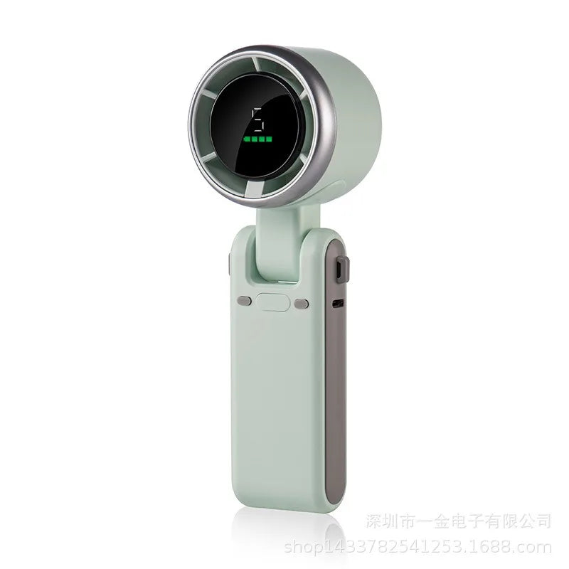 Portable Handheld Electric Fan 5 Speeds Adjustable Turbo 3600MAH Battery Fans LED Display Rechargeable Ice Cooling Personal Fan