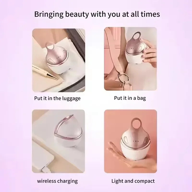 4D Massage Head Home Use Facial Device EMS 5 in 1 Facial Massager Promote Face Cream Absorption 5 Light Color Modes Beauty Tools