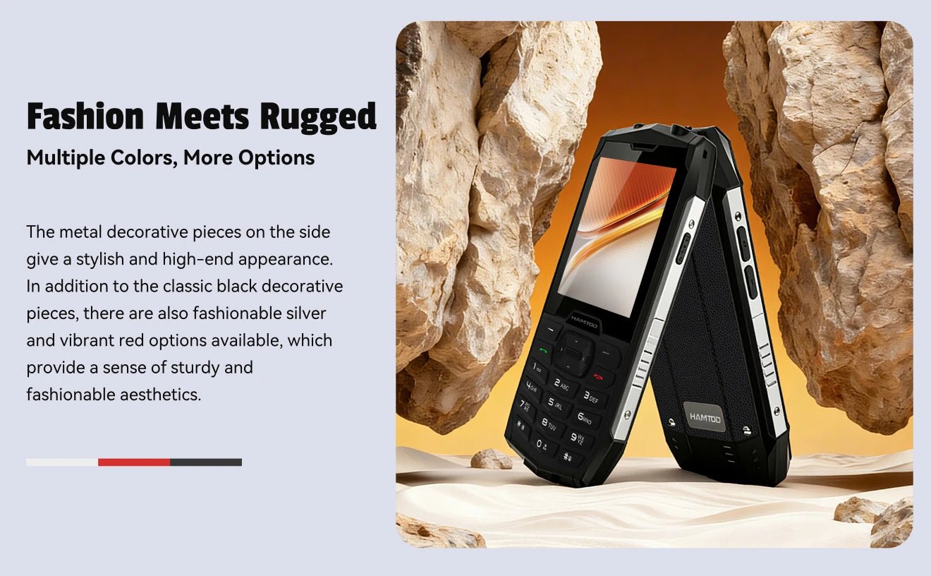 HAMTOD H3 Rugged Phone 2.8 inch HD Screen Quad-core 2000mAh Battery 0.3MP Camera 4G VoLTE