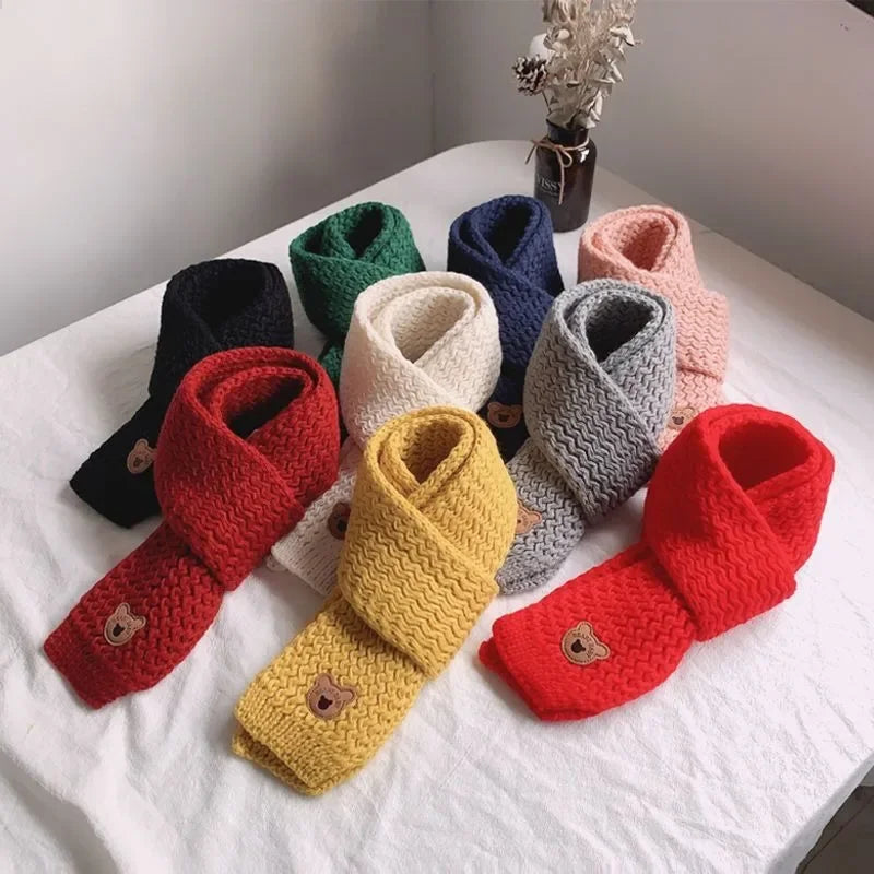 Kids Windproof Scarf Fleece Lined Warm Neck Cover Toddler Winter Scarf Christmas Gift Unisex Baby Outdoor Scarf Korean Cute