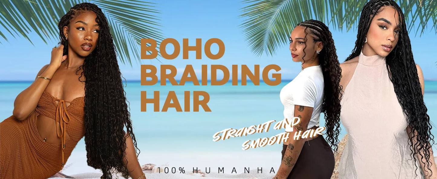 4/27# 99J# Colored Human Hair Boho Braiding Hair 50g/bundle Deep Wave Brazilian Human Braiding Hair for Black Women