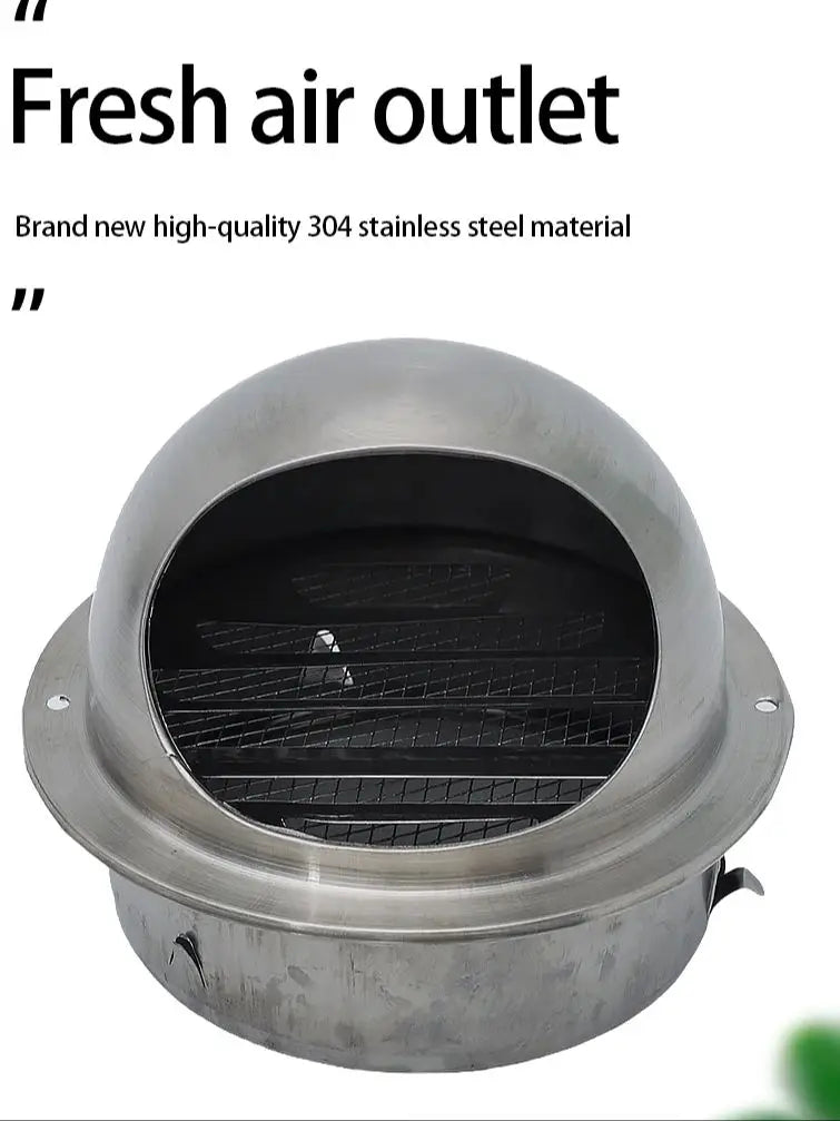 Round Wall Vent Cover, 304 Stainless Steel Vent, Hemispherical Grille Vent Cover, Wall Vent Cover, Stainless Steel Exhaust Vent, Round Vent Cover Suitable for Outdoor Ventilation Systems, Dryer Exterior Vent Cover, Stainless