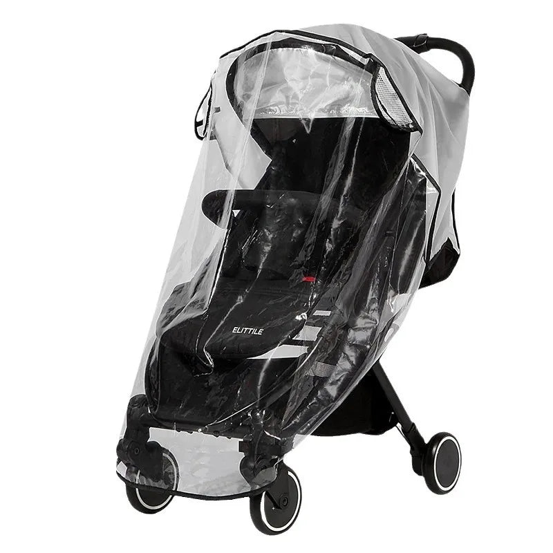 Baby Stroller Accessories Waterproof and Rainproof Cover Transparent Windproof and Dustproof Opened for Baby Stroller Raincoats