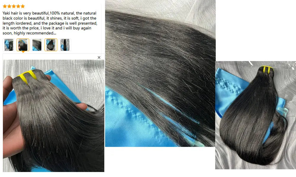 15A Light Yaki Straight Human Hair Bundles #1B Natural Color Sew In Weaves Kinky Straight Bundles Vietnamesen Hair Extension