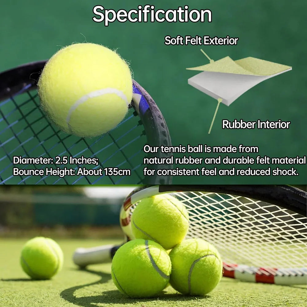6/12 Pack Tennis Balls for Beginner High Elasticity Practice Tennis Balls with Mesh Bag for Pet Dog Training, Catching