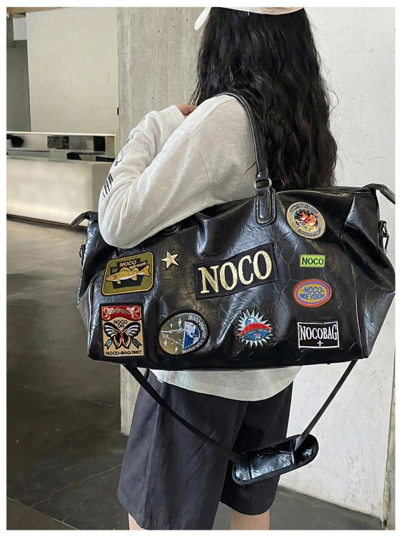 Fitness Travel Bag Suitable for Both Men and Women, Can Be Carried by Hand, Worn over the Shoulder or Cross-Body， Pu Leather Bag