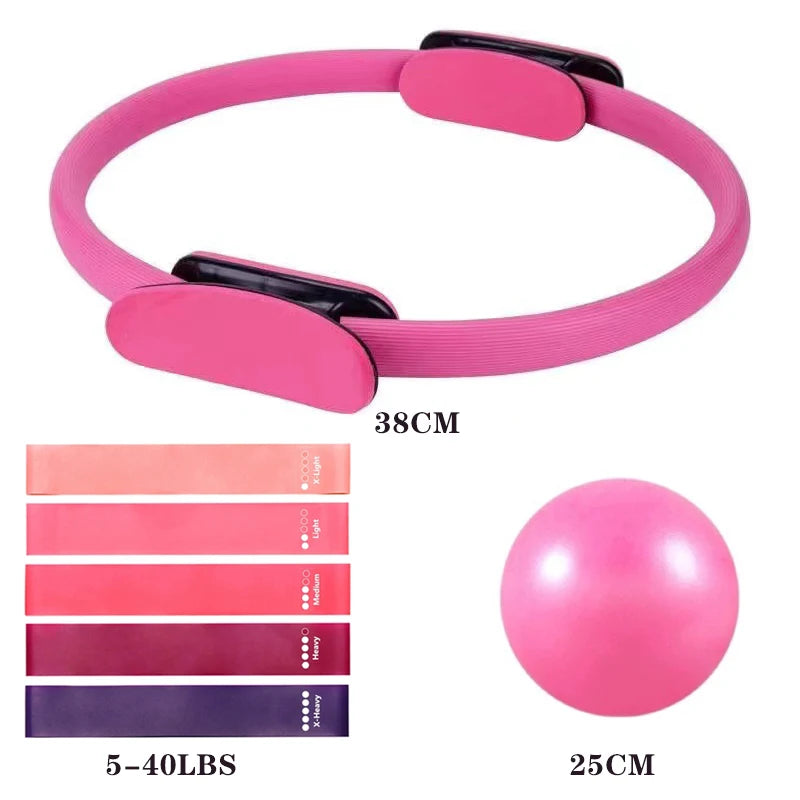 7Pcs Pilates Equipment For Home Workouts Pilates Ring And Ball Set Resistance Bands & More Perfect For Home Pilates Equipment