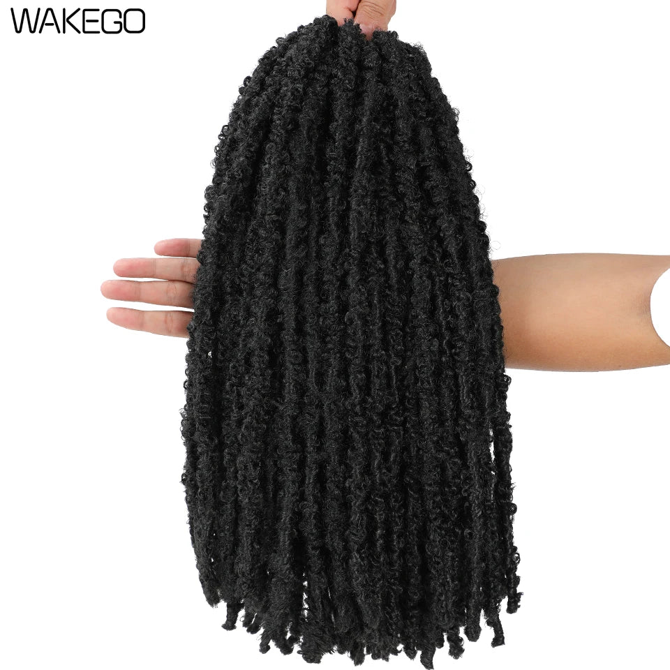 Wakego Butterfly Locs Crochet Hair 14 18 24 Inch Fausse Locks Crochet Butterfly Extensions Pre-looped Soft Locs Synthetic Braid