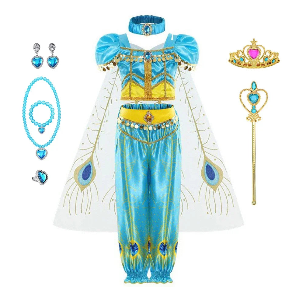 Halloween Party Princess Dress Kids Jasmine Costume