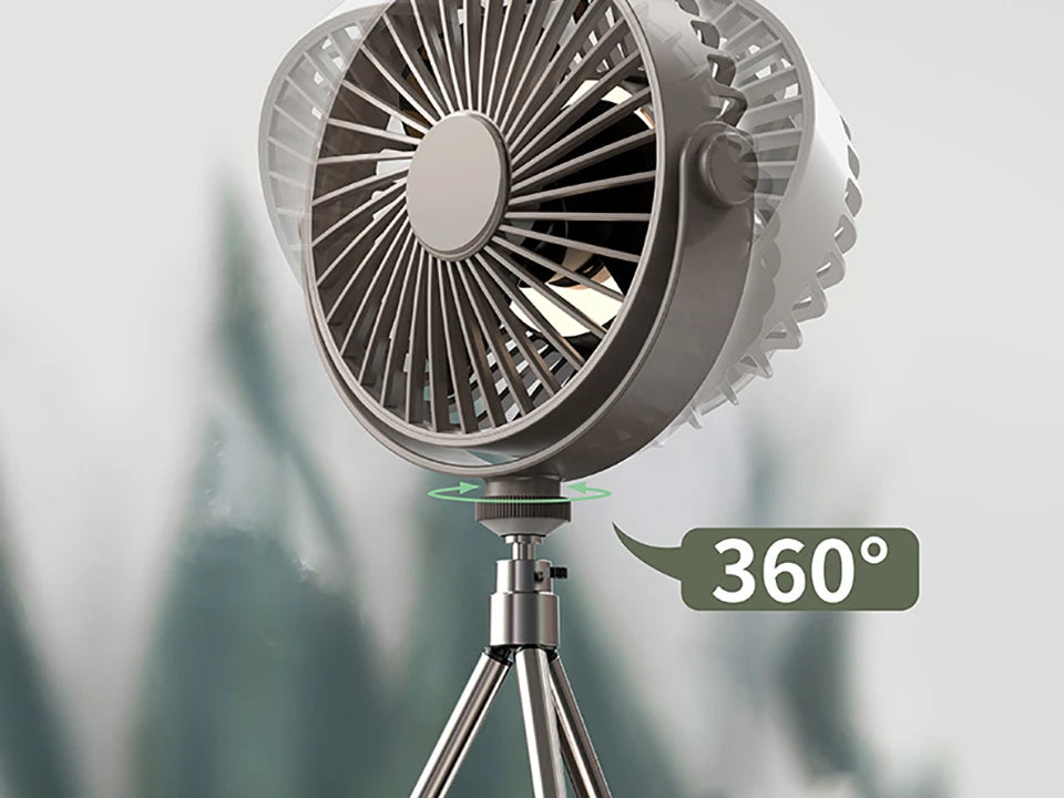 Remote Control Floor Table Air Cooler Mini Portable Wireless Ceiling Fan 360° Rotation 3-speed Wind For Camping Home Night Light
