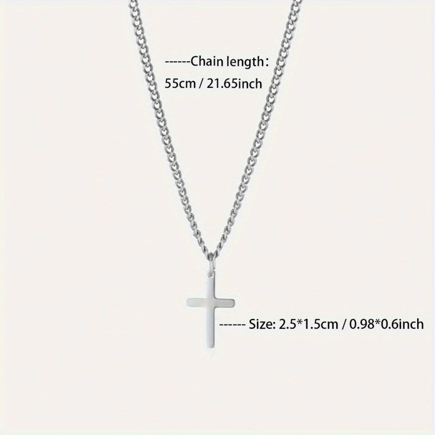 Fashion Minimalist Cross Pendant Necklace for Men Perfect Gift for Boyfriend Trendy Stylish Jewelry