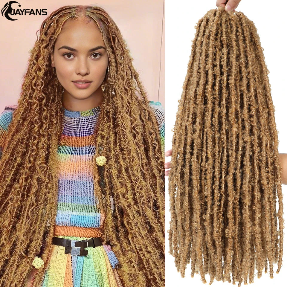 18 24 Inch Butterfly Locs Crochet Hair Extensions Synthetic Distressed Butterfly Soft Locs Crochet Braids Hair for Black Women