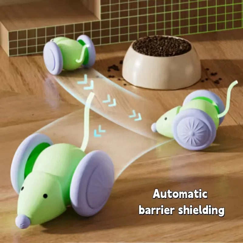 Pet Cat Toy Interactive Smart Mouse With Extra Large Wheels Anti Hair Jamming Durable Bite Resistant with Obstacle Avoidance