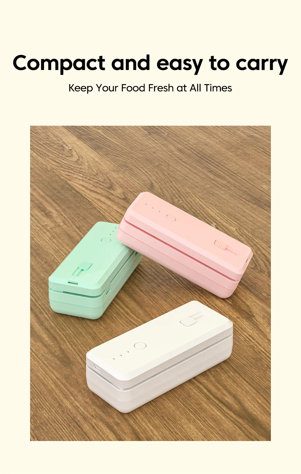 Portable Mini Sealer 2 in 1 Food Plastic Package Bags Sealing Machine USB Rechargeable Magnetic Handheld Plastic Bag Heat Sealer