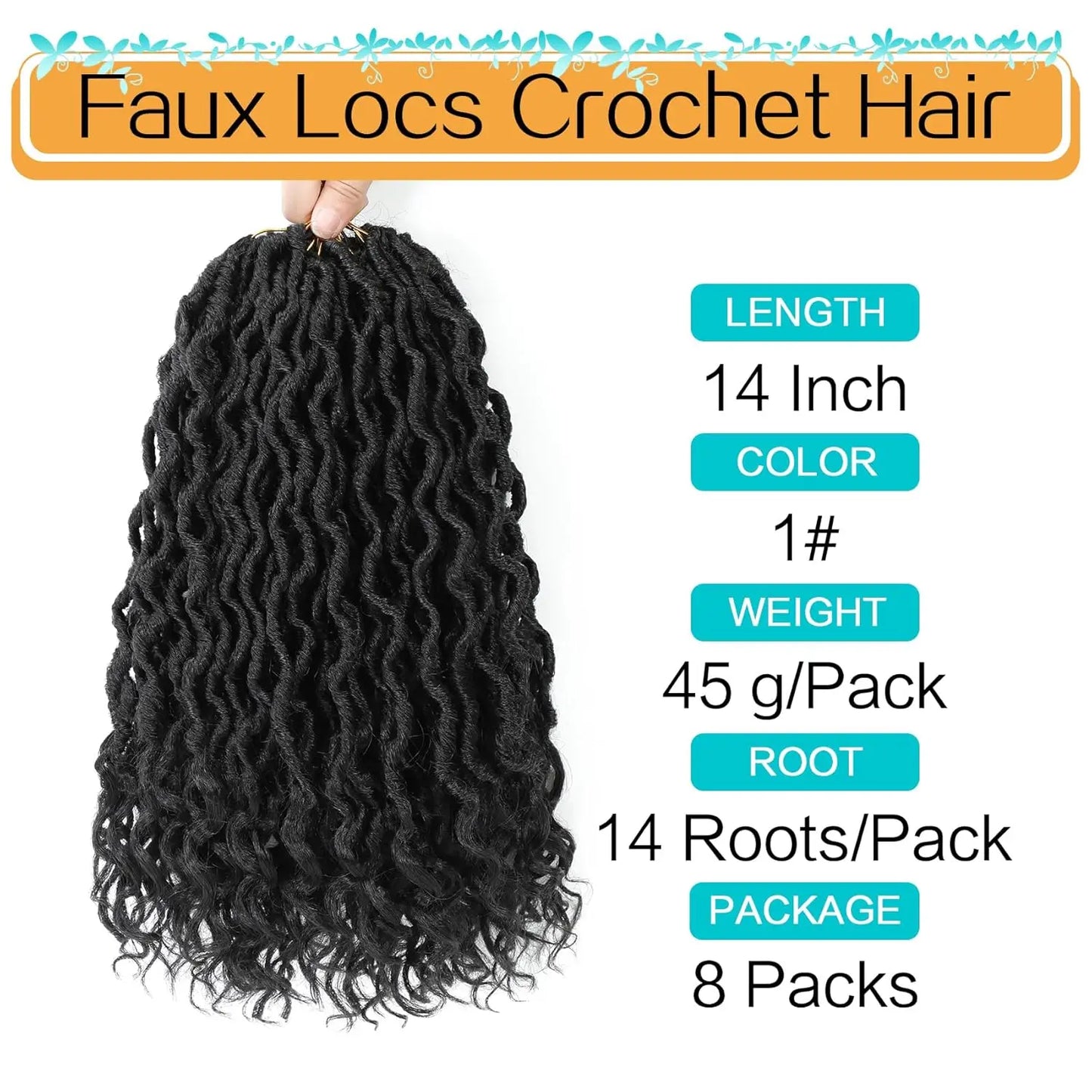 12-24inch Goddess Locs Crochet Hair Goddess Faux Locs Synthetic Crochet Hair For Women Pre Looped Faux Locs With Curly Ends