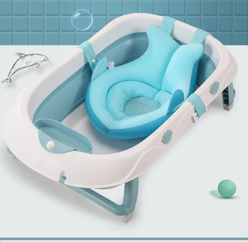 Baby Shower Bath Tub Pad Non-Slip Bathtub Mat Newborn Safety Security Bath Support Cushion Animal Soft Pillow Care Accessories