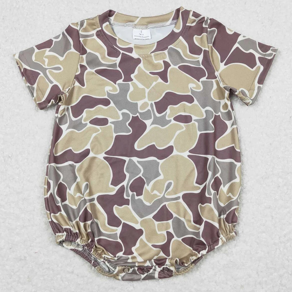 Boutique Infant Baby Boys Rompers Camo Branches Short Sleeve Bubble Rompers Fashion Toddler Boys Rompers One-Piece Jumpsuits New