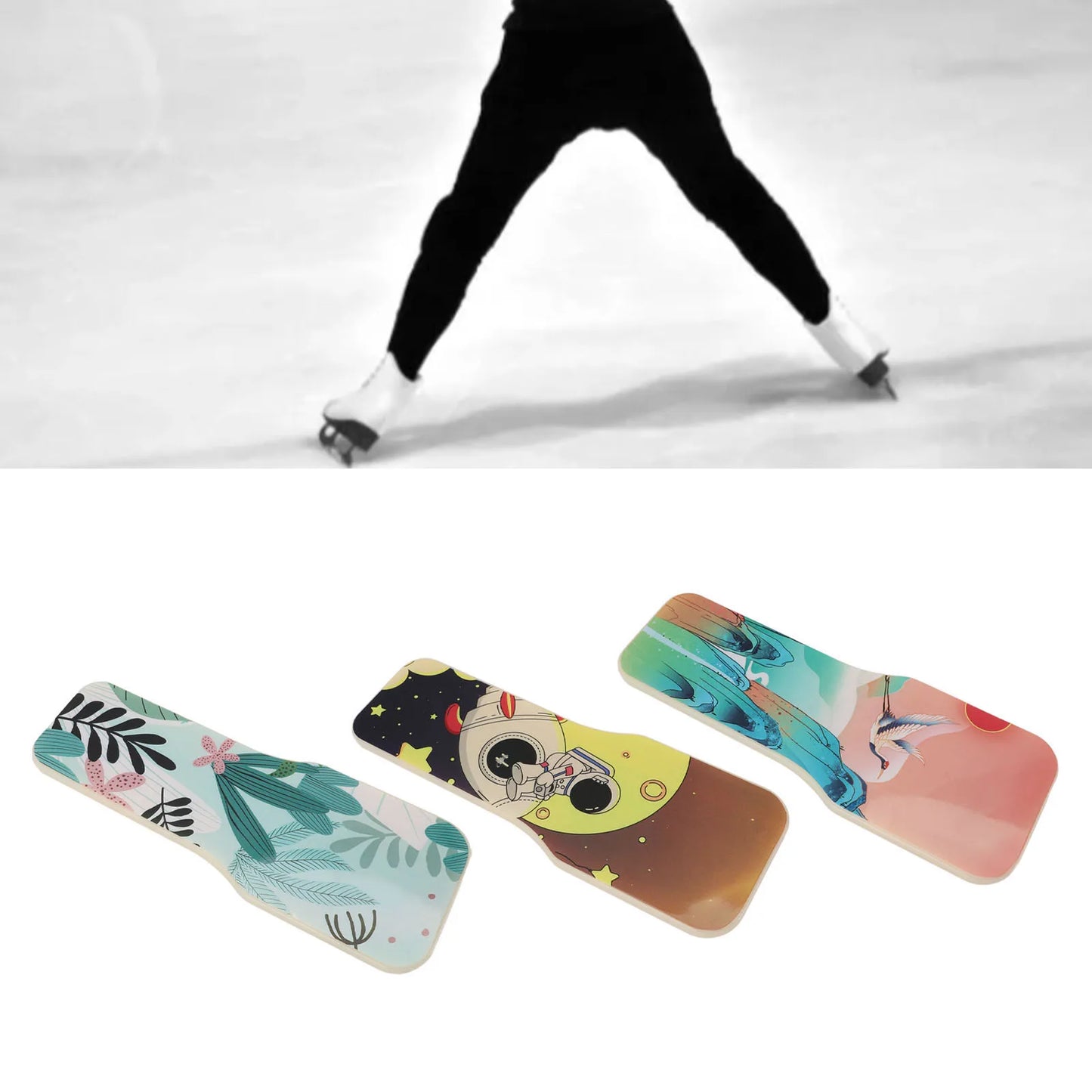 Ice Skating Warm Up Tool Lightweight Plastic Stylish Balance Training Ice Skating Turning Board Portable for Practice