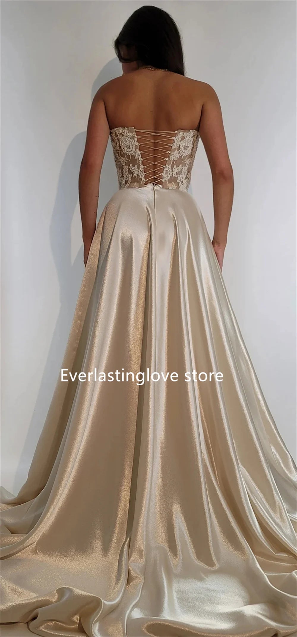 Modern Off Shoulder Beaded Lace Corset Wedding Dress with Satin Skirt and Train, Basque Waist Bridal Gown,