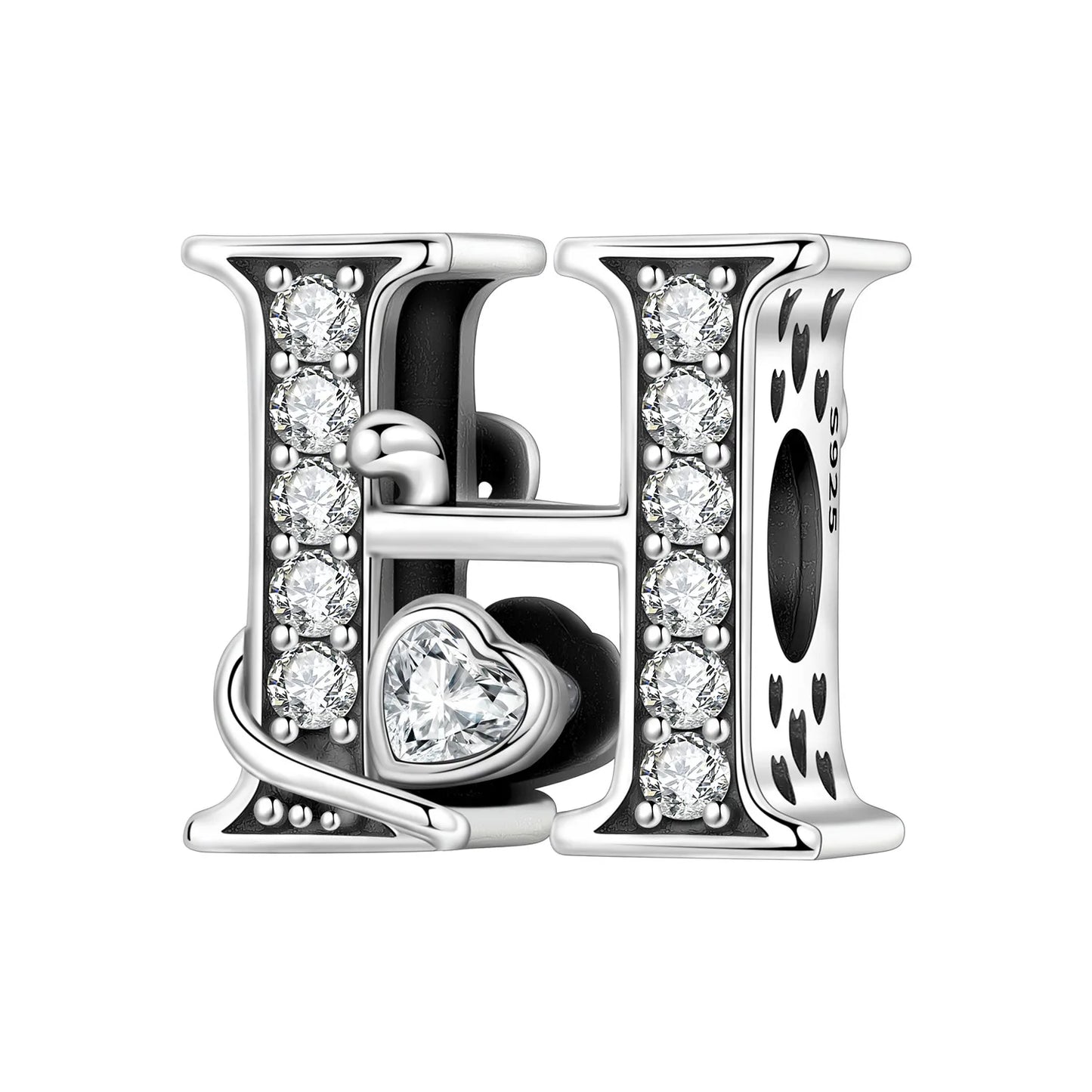2026 New 925 Sterling Silver Zircon Scroll Grass Pattern 26 Letter Bead Charms for Women Fit DIY Bracelet Necklace Jewelry Gift