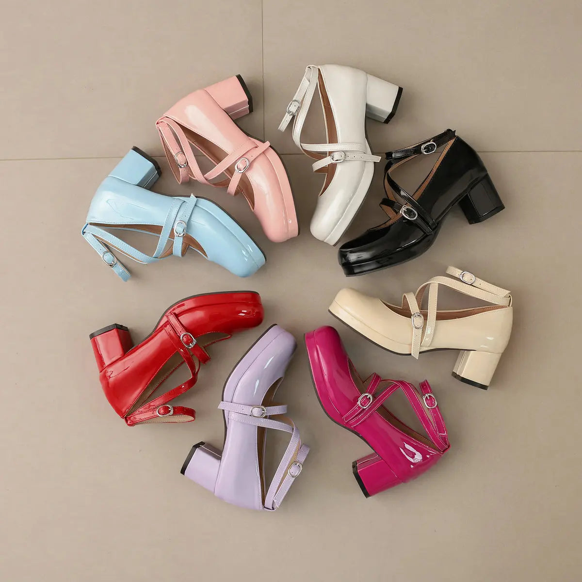 Japanese Lolita Party Shoes High Heels Ankle Strap Cross Dress Pumps Cosplay Costume Plus Size 31-50 Big Feet Wear Dropshipping
