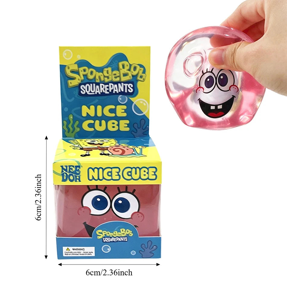 Squishy In Stock SpongeBob Squishy Stress Relief Cube Toy, Malt Sugar Slow Rebound Squeeze Fidget Toy Birthday Gift