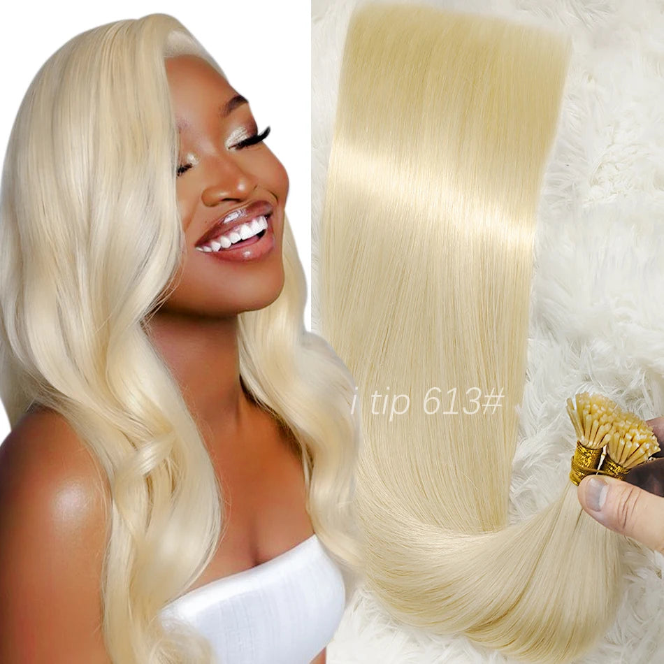 Human Hair i tip 100% human hair extensions Keratin Straight Brazilian Remy Human Hair Natural Capsule Hair Extension  30 inch