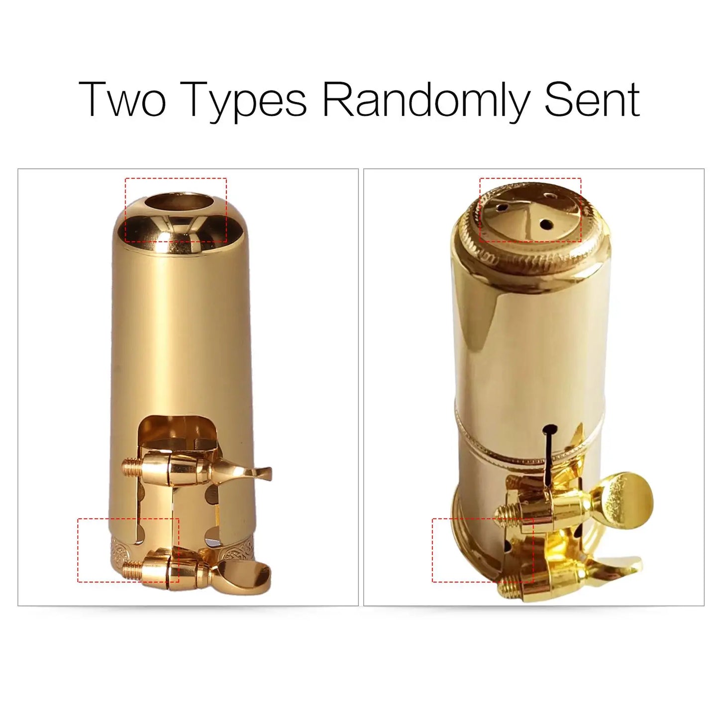 Copper Double Screw Adjustment Saxophone Ligature Compact Sax Ligature with Mouthpiece Cap for Alto Saxophone Accessories