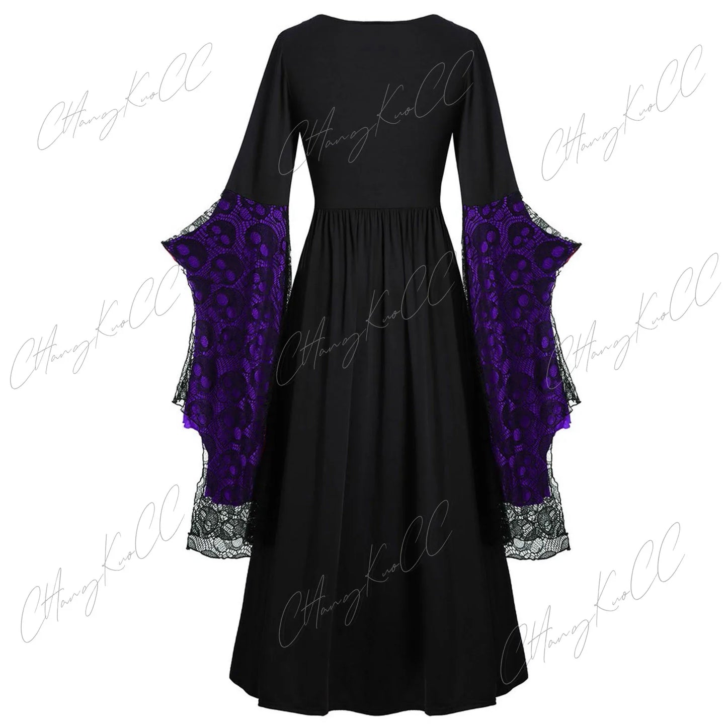 Vintage Halloween Cosplay Costume Witch Vampire Gothic Dress Ghost Dresses Up Party Printed Medieval Ghost Bride Female Clothes