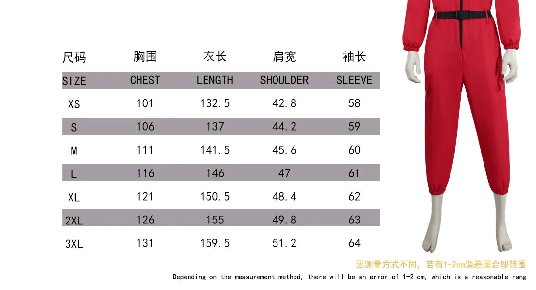 Halloween Cosplay Outfit TV Game Adult Kids Pink Red Jumpsuit Costume Set with Gloves Suspenders Role Play Party Wear for Boys