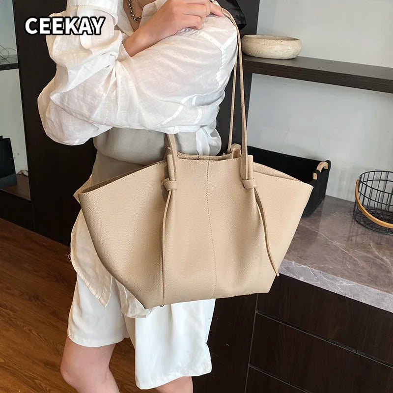 Branded Designer Shoulder Tote Bags For Women Soft PU Leather 2-IN-1 Big Capacity Shopper Tote Set 2026 Luxury Designer Handbags
