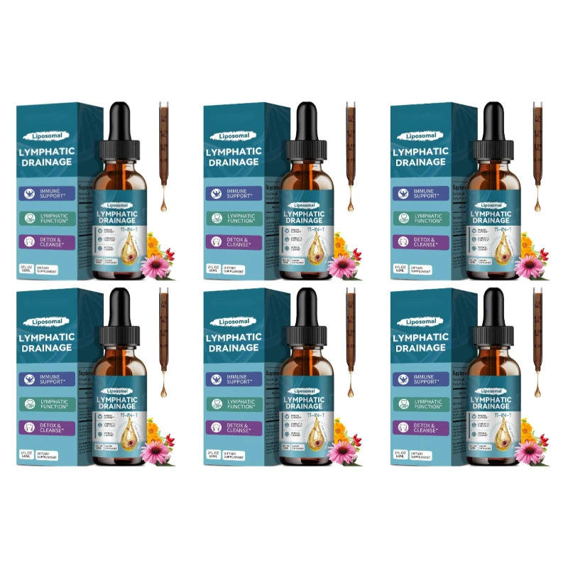 Lymphatic Drainage Drops 11-in-1 with Elderberry Burdock Dandelion Cleavers and Echinacea Liposomal Herbal Blend for 60 Days