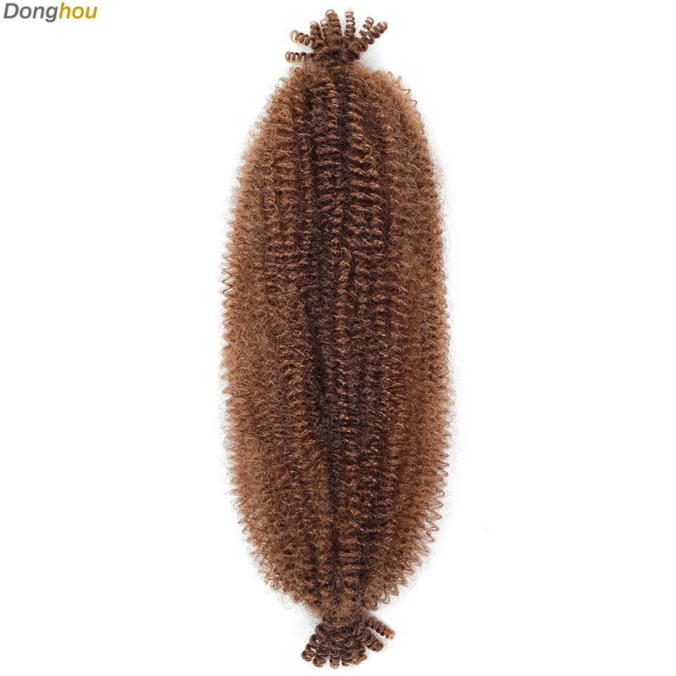 Donghou Ombre Blonde Ginger Afro Twist Hair 350 1B 30 27 613 Bug Colors Springy Twist Braiding Hair for Soft Locs Marley Braids