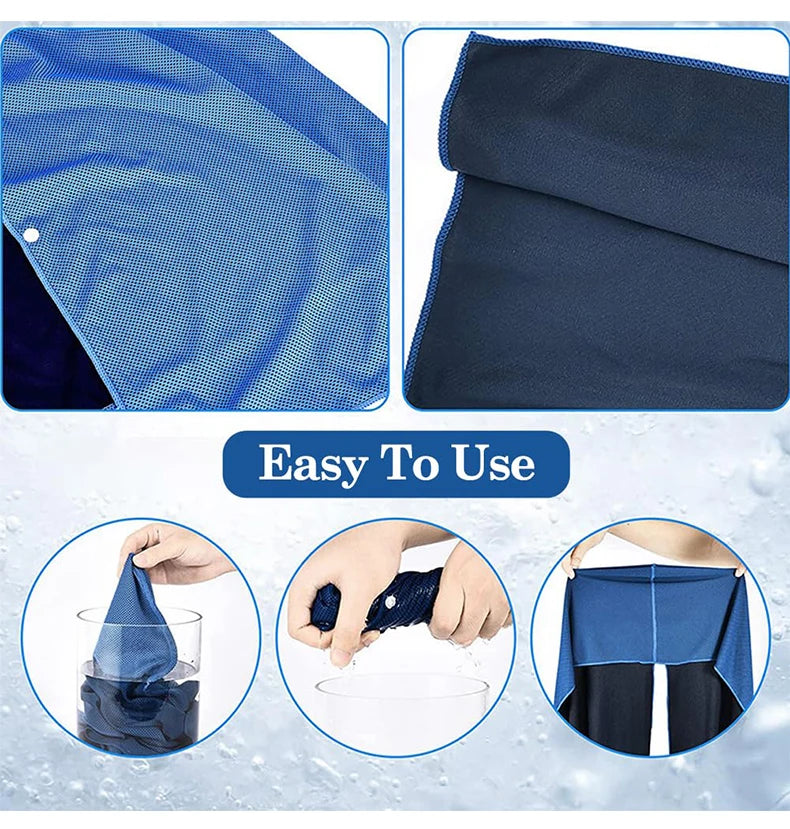 Cooling Hoodie Towel- Hood Towel, Evaporative Cool Technology, Cools Instantly When Wet, , Great for Sports, Fitness, Gym