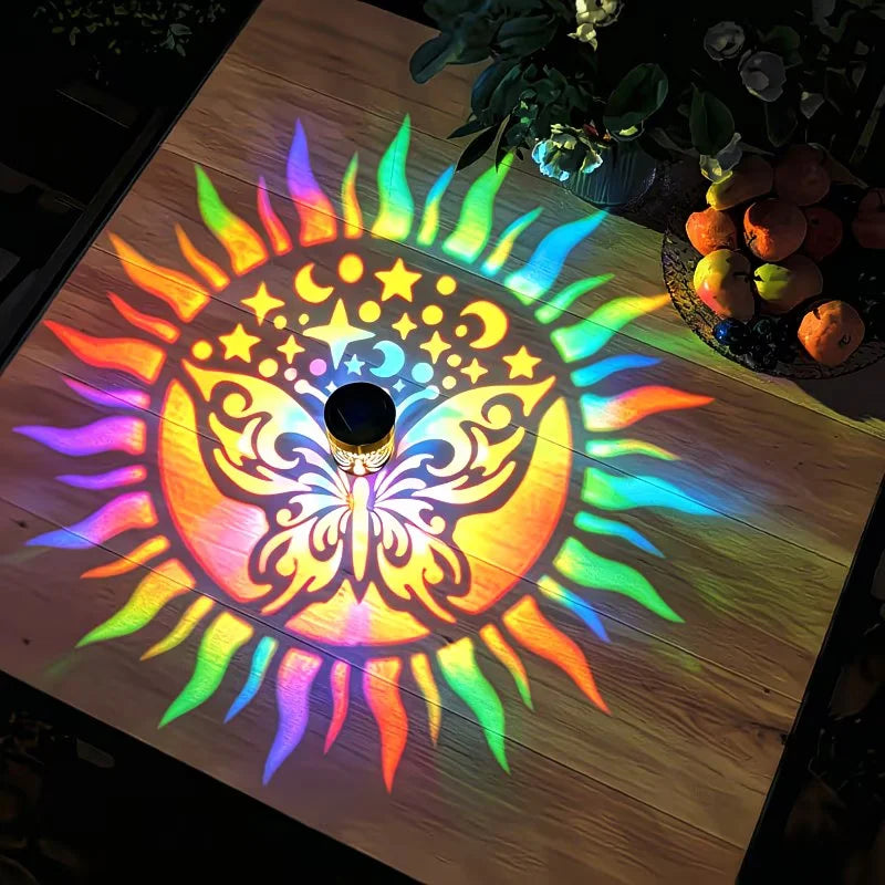 Solar Mandala Wall Lamp Outdoor LED Waterproof Fence Lamp for Garden Lawn Estate Porch Corridor Courtyard Decoration Wall Light
