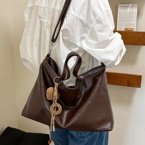 Casual Women Handbags Big Capacity Luxury Design PU Leather Female Shoulder Crossbody Bag Commuting Office Totes Ladies Hand Bag