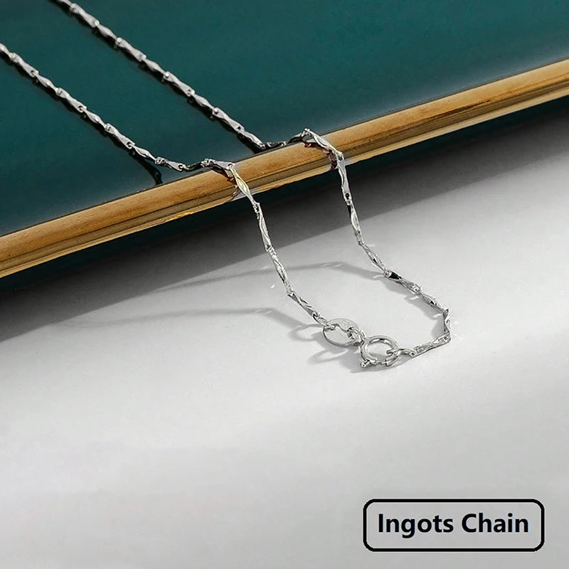GRA 40cm 45cm Minimalist Female Necklace for Women on Neck Real 925 Sterling Silver Chain Necklaces Girls Fashion Fine Jewelry