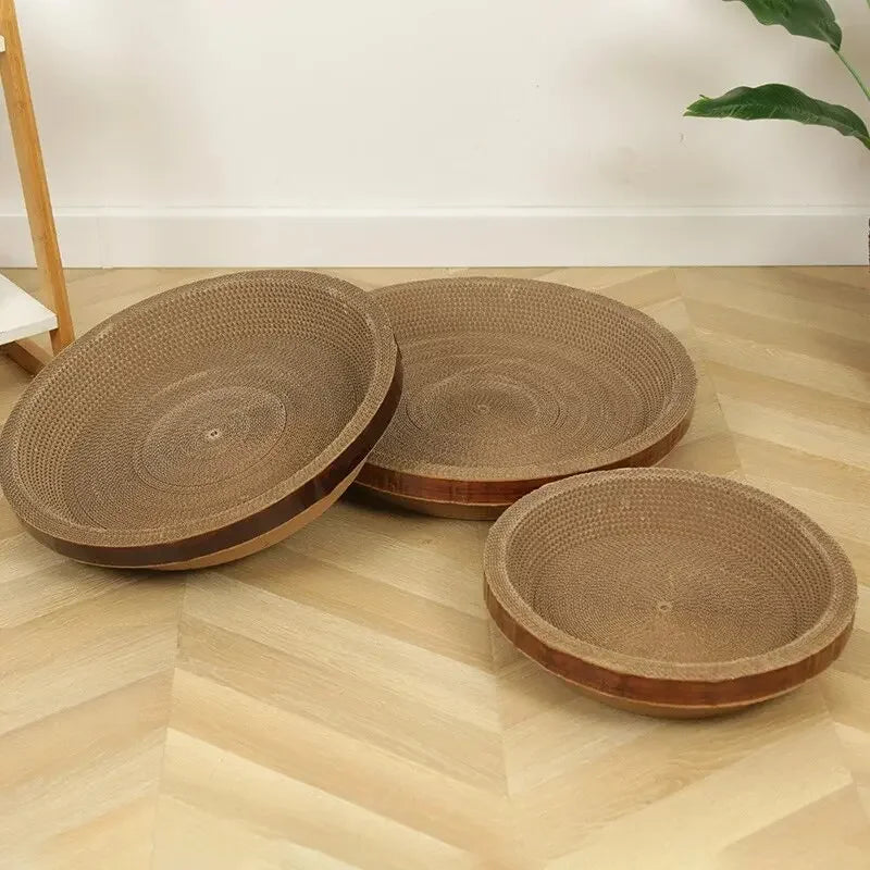 Cat Scratching Board Protect Furniture Grinding Claw Toys Round Oval Corrugated Paper Wear-resistant Cat Nest Scratching Board