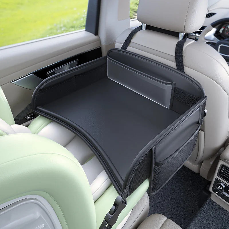 Car Seat Back Hanging Bag For Rear Seat Kids Lunch Desk Food Tray Long Trip Watching Movie Phone Holder Large Capacity Bags