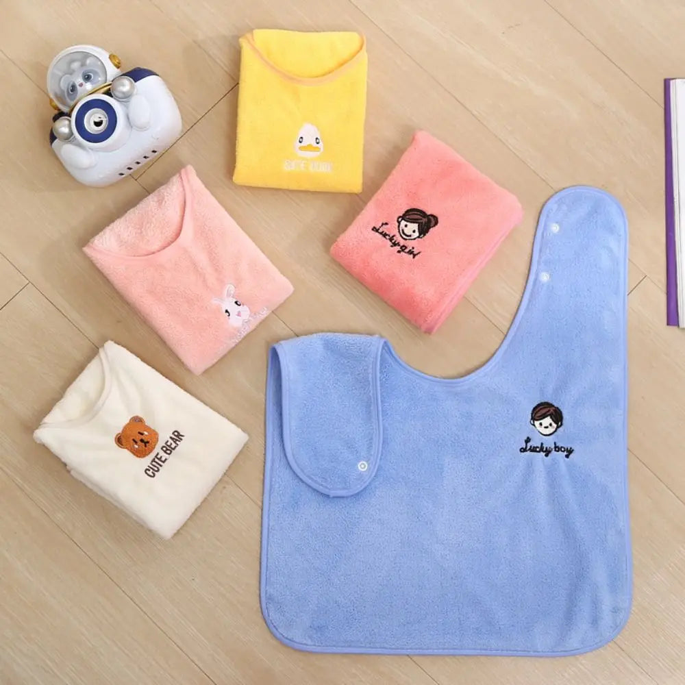 New Soft Baby Bibs Adjustable Snaps Water Absorbent Children's Washcloth Skin Friendly Toddler Face Towel for Feeding Eating