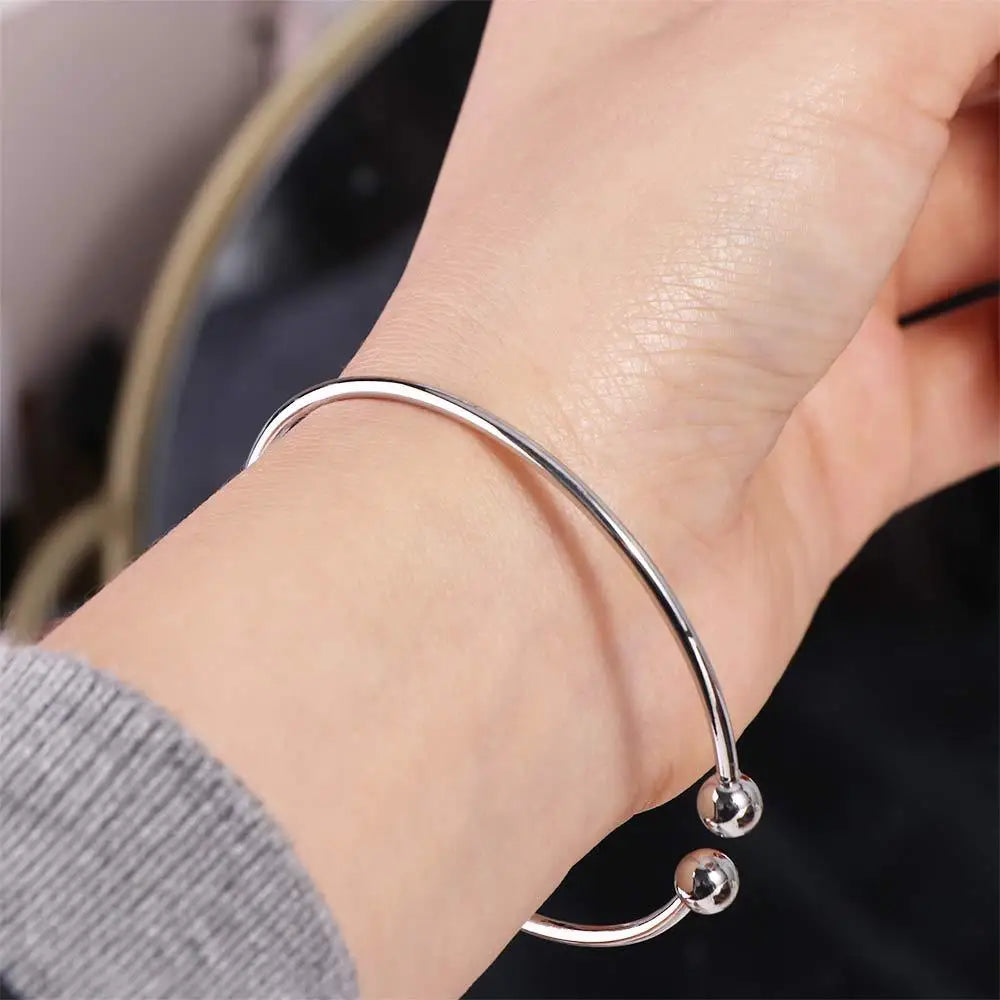 Classic Wholesale Silver Plated Bracelet Mens/Womens Fashion Jewelry Adjustable Bangles