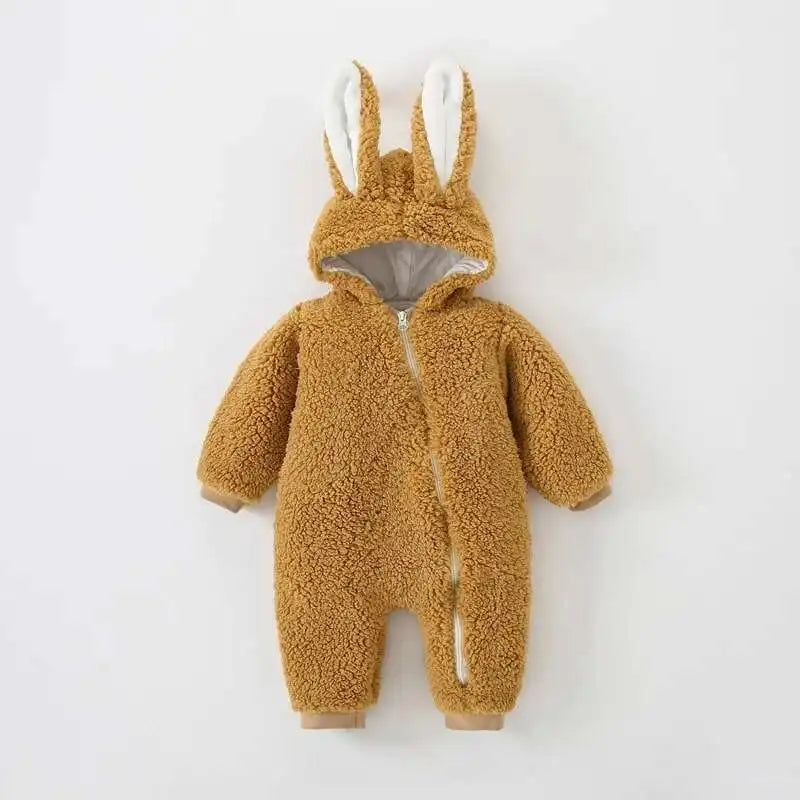 Newborn Baby Winter Warm Romper Girl Overall Polar Fleece Clothes Boys Jumpsuit Costume Infant Rabbit Pajamas Jacket 3-12 Month