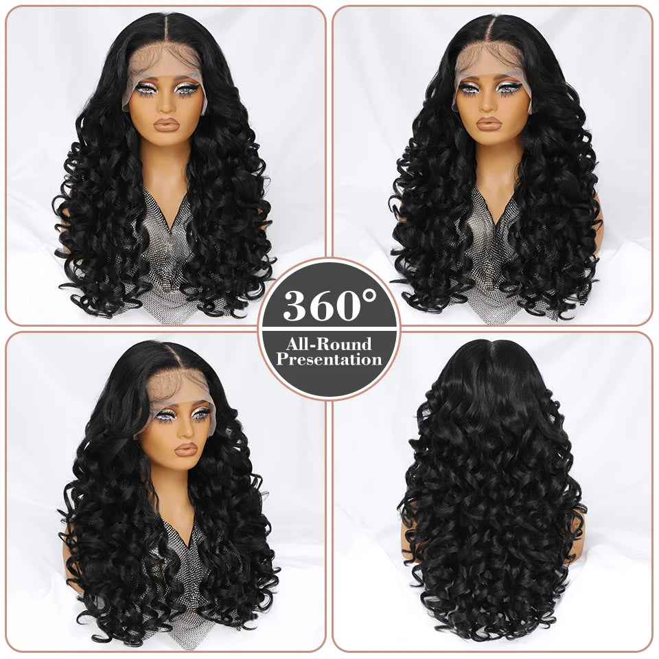 Lace Frontal Wigs 13X6 Synthetic Curly Lace Frontal Wigs With Bangs For Afro Women Pink Blonde Women Wigs With Baby Hair Latisha