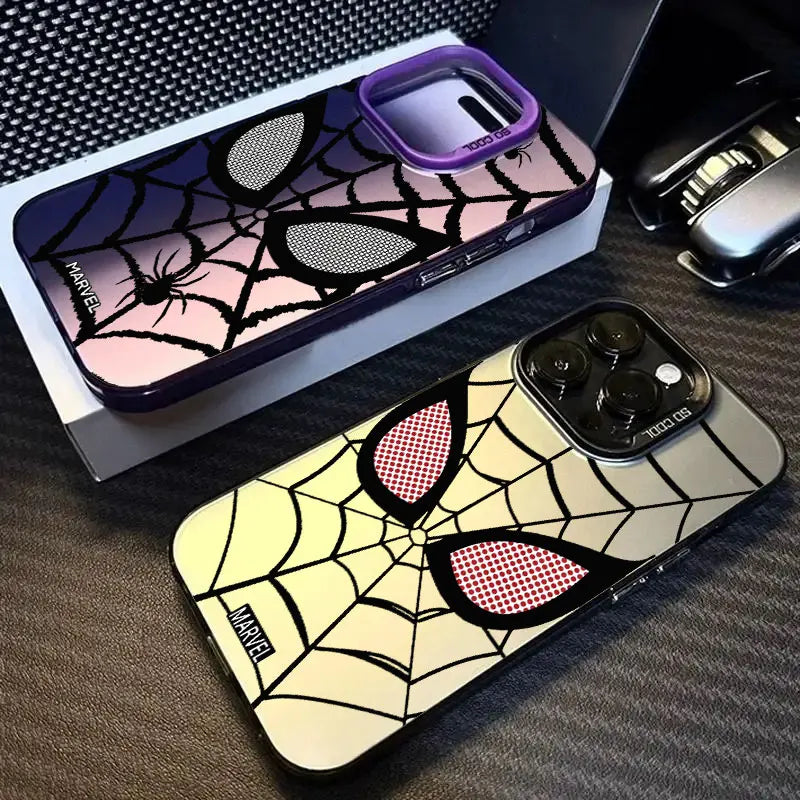 Fashion MarvelS Spider-manS Eye Phone Case For iPhone 17 17e 16e 16 15 14 13 12 11 mini Pro Max X Air Plus Anti Fall Matte Cover