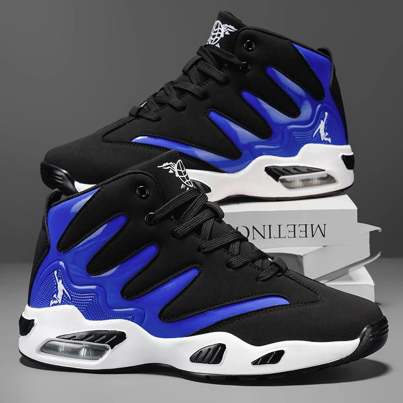 Men's High-Top Basketball Shoes Lace-Up Training Sneakers