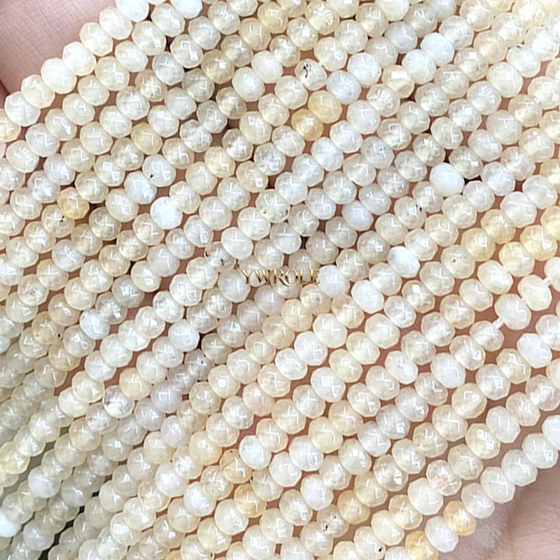 3x4mm Rondelle Faceted Natural Stone Chalcedony Tourmaline Color Loose Spacer Beads for Jewelry Making Diy Bracelet Accessories